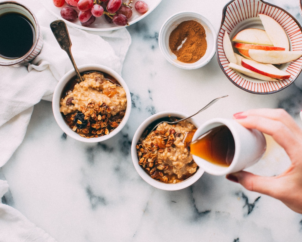 A breakfast table