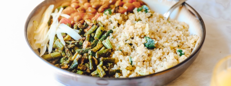 A bowl of quinoa salad