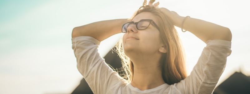 Woman looking peaceful