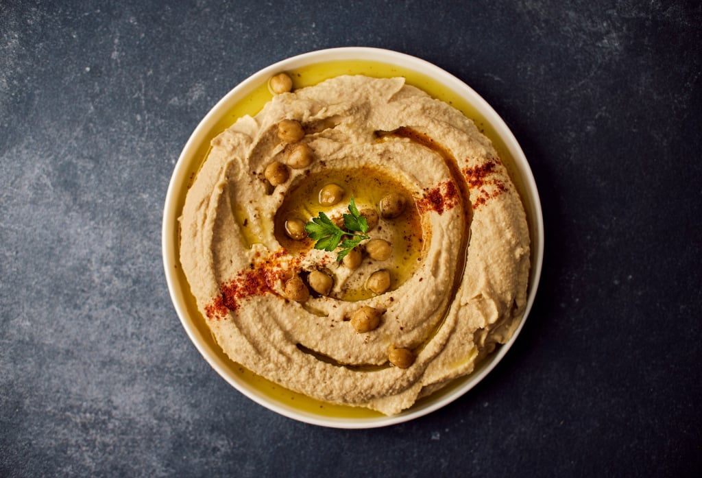 A bowl of houmous,