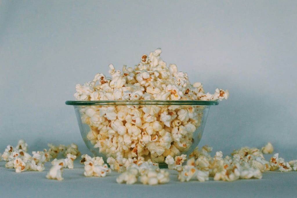 A bowl of popcorn.