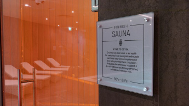 A David Lloyd Clubs Finnish sauna from the outside.